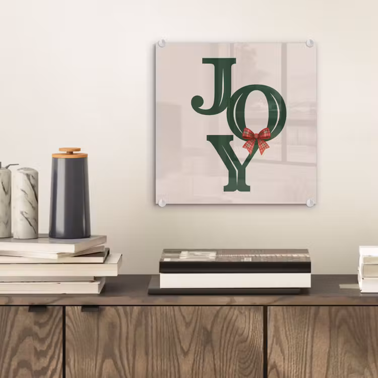 Glas schilderij - Tekst - Kerst - Groen — 2