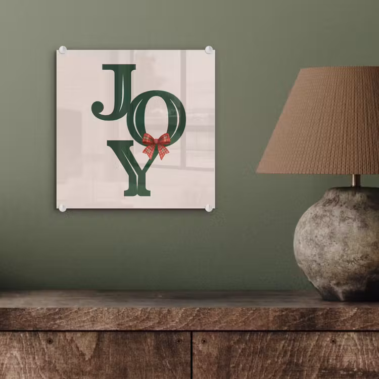 Glas schilderij - Tekst - Kerst - Groen — 4