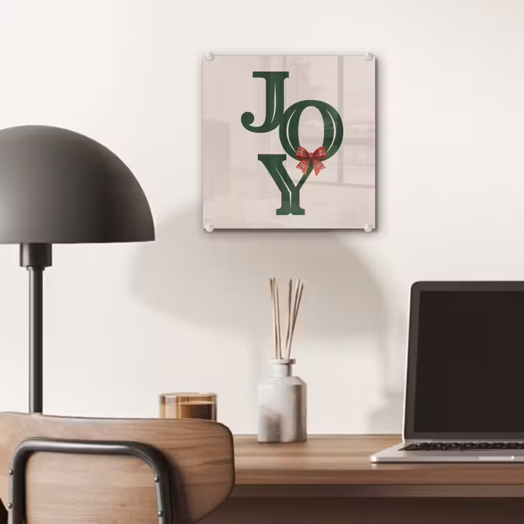 Glas schilderij - Tekst - Kerst - Groen — 7