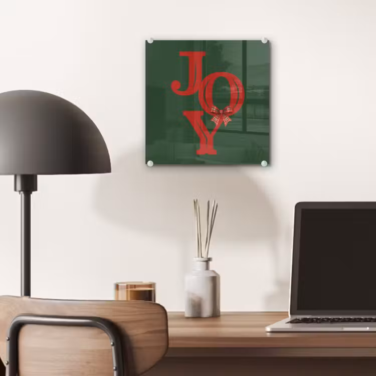 Glas schilderij - Tekst - Kerst - Rood — 7