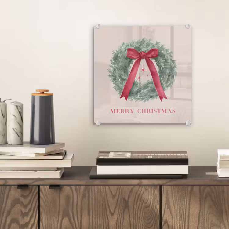 Glas schilderij - Winter - Kerst - Tekst — 2