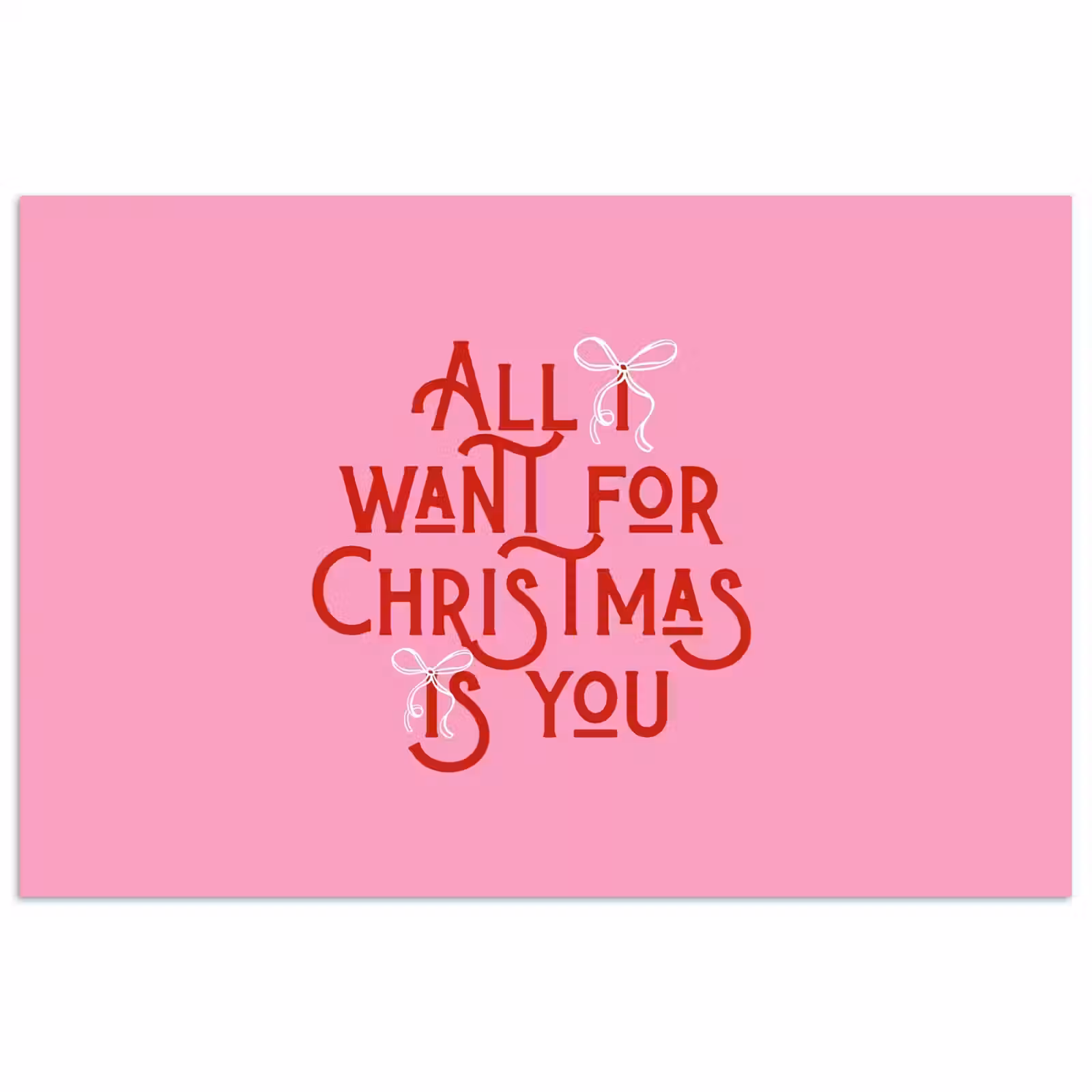 Poster - Tekst - Kerst - Roze - Rood — 1