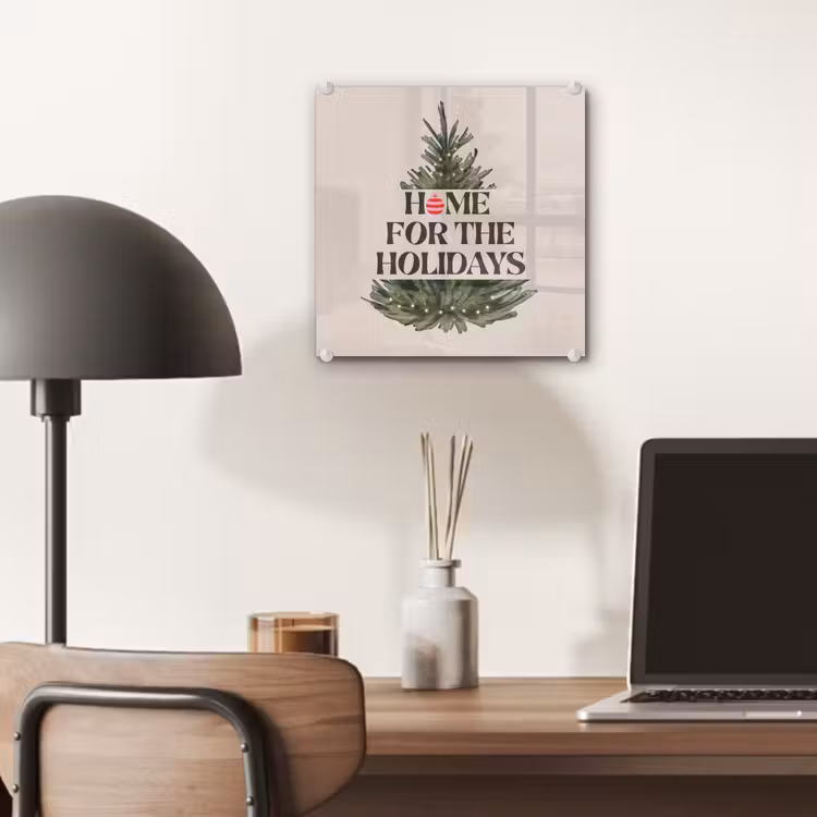 Glas schilderij - Kerst - Tekst - Kerstboom - Beige — 7