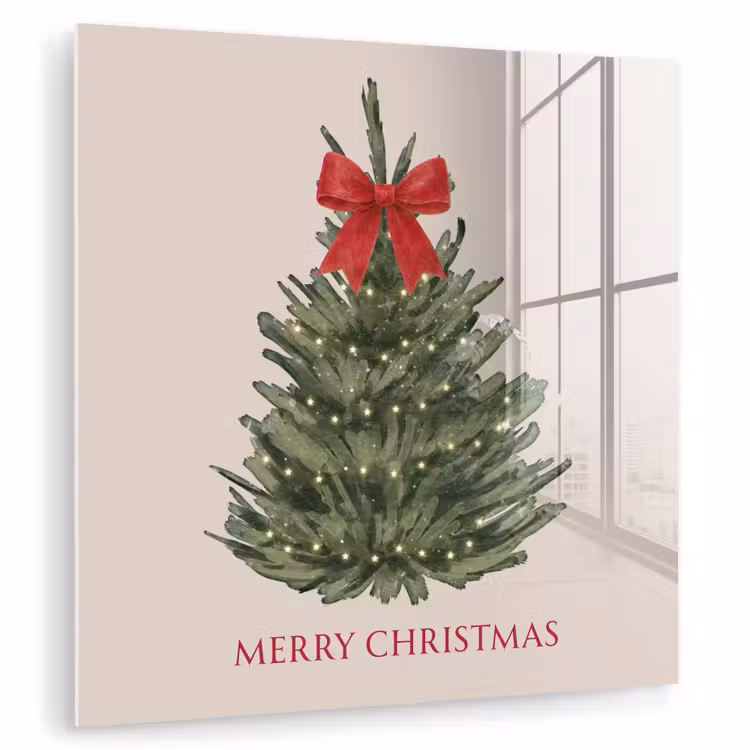Glas schilderij - Tekst - Kerst - Kerstboom — 1