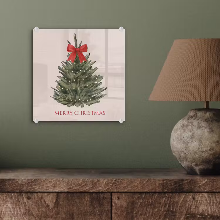 Glas schilderij - Tekst - Kerst - Kerstboom — 4