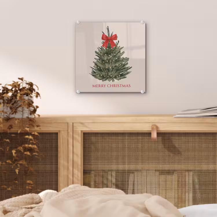 Glas schilderij - Tekst - Kerst - Kerstboom — 5