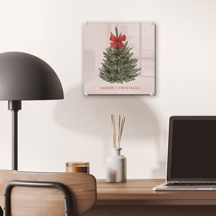 Glas schilderij - Tekst - Kerst - Kerstboom — 7