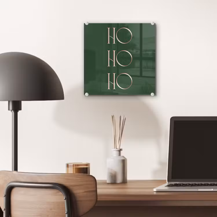 Glas schilderij - Tekst - Kerst - Modern - Groen — 7