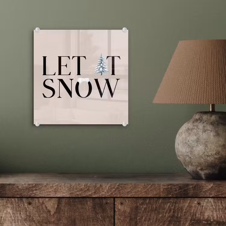 Glas schilderij - Tekst - Kerst - Sneeuw — 4