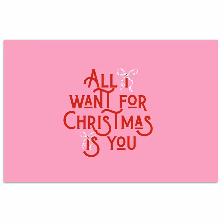 Poster - Tekst - Kerst - Roze - Rood — 1