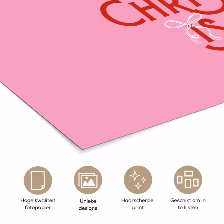 Poster - Tekst - Kerst - Roze - Rood — 5