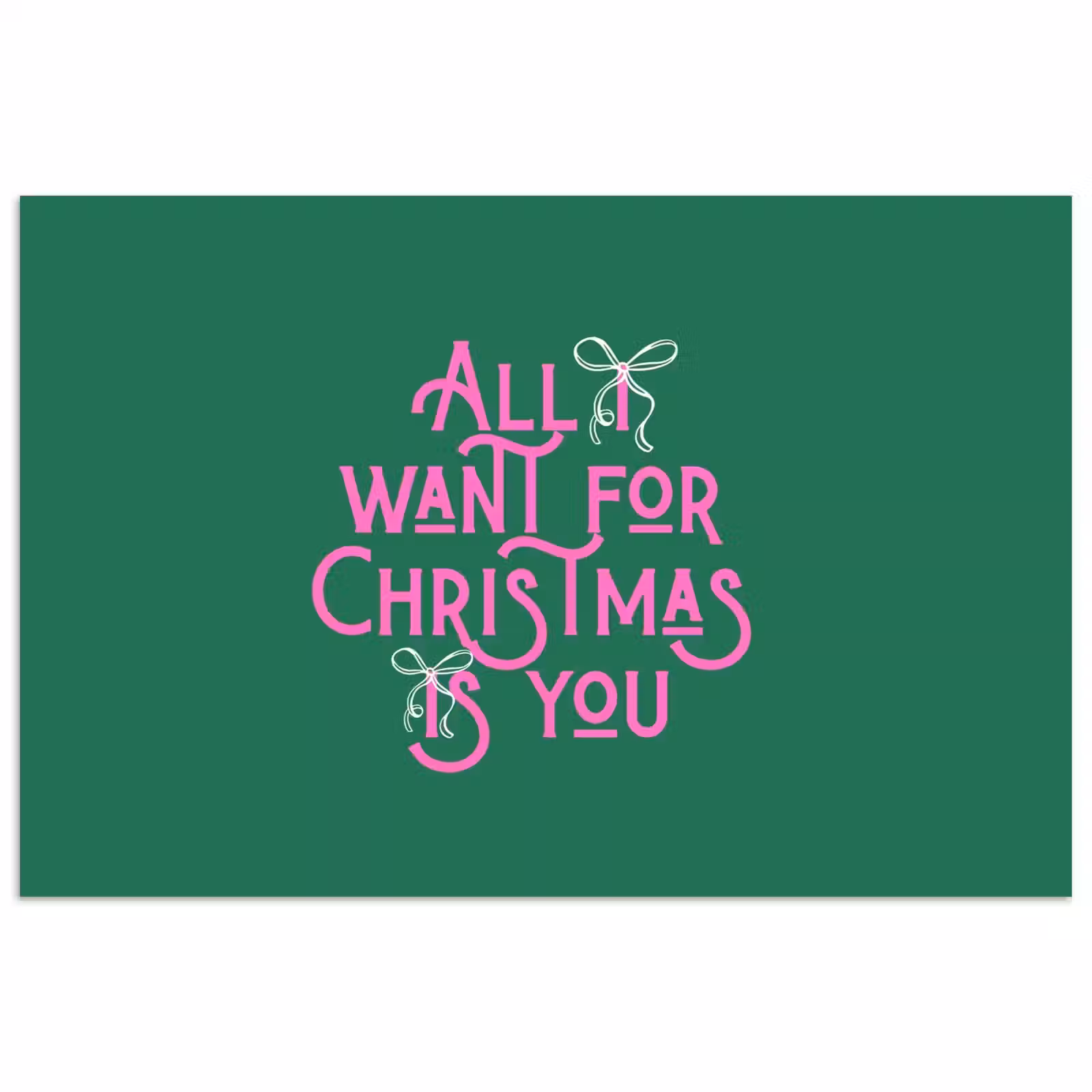 Poster - Kerst - Tekst - Roze - Groen — 1