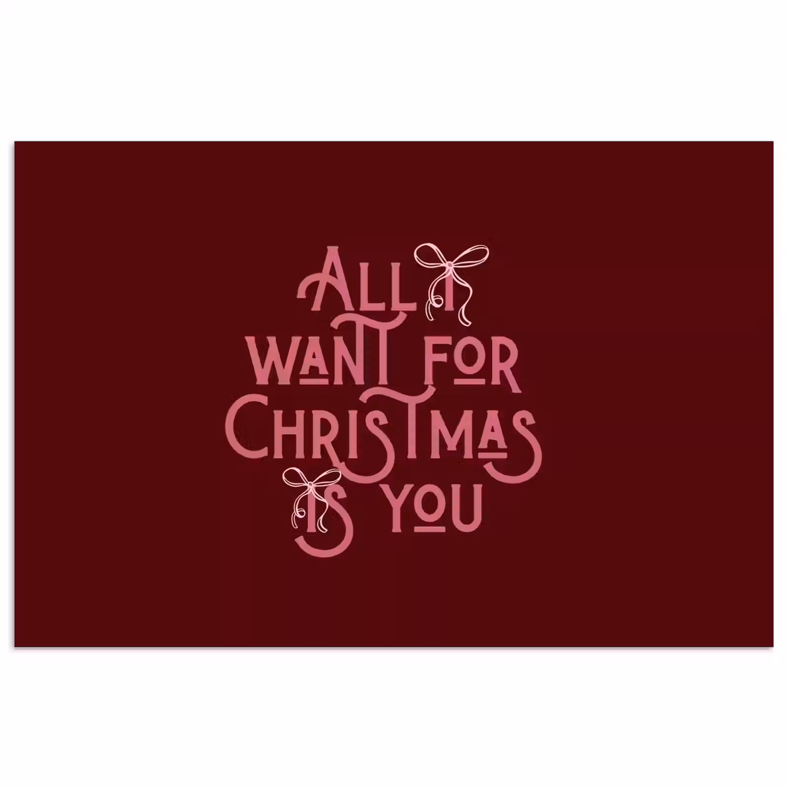 Poster - Tekst - Kerst - Rood - Roze — 1