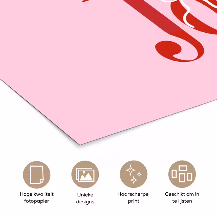 Poster - Kerst - Tekst - Rood - Roze — 5