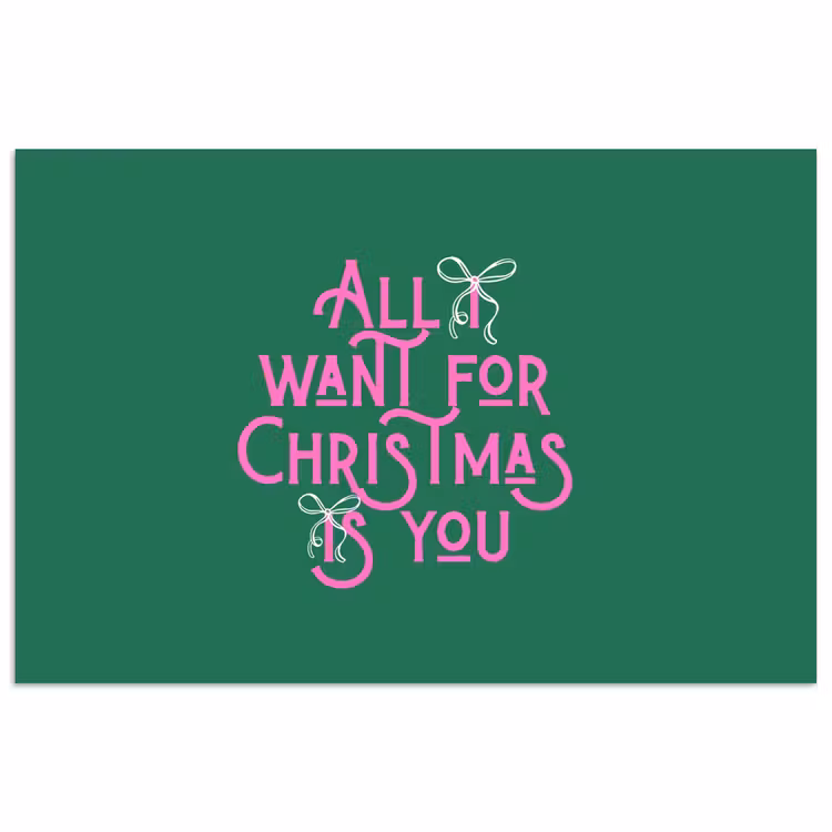 Poster - Kerst - Tekst - Roze - Groen — 1