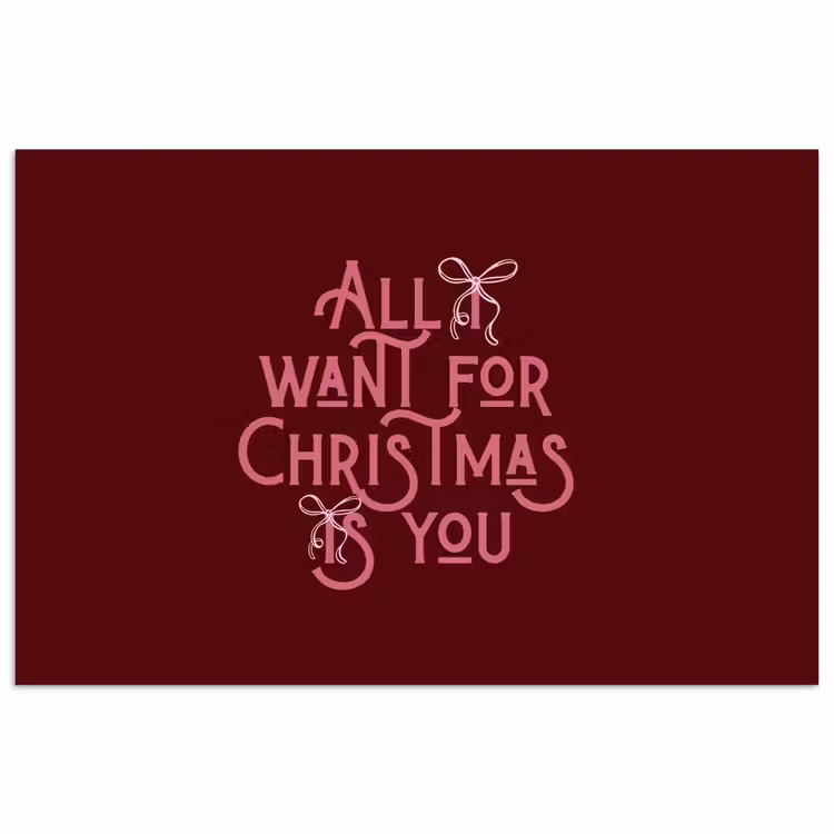 Poster - Tekst - Kerst - Rood - Roze — 1