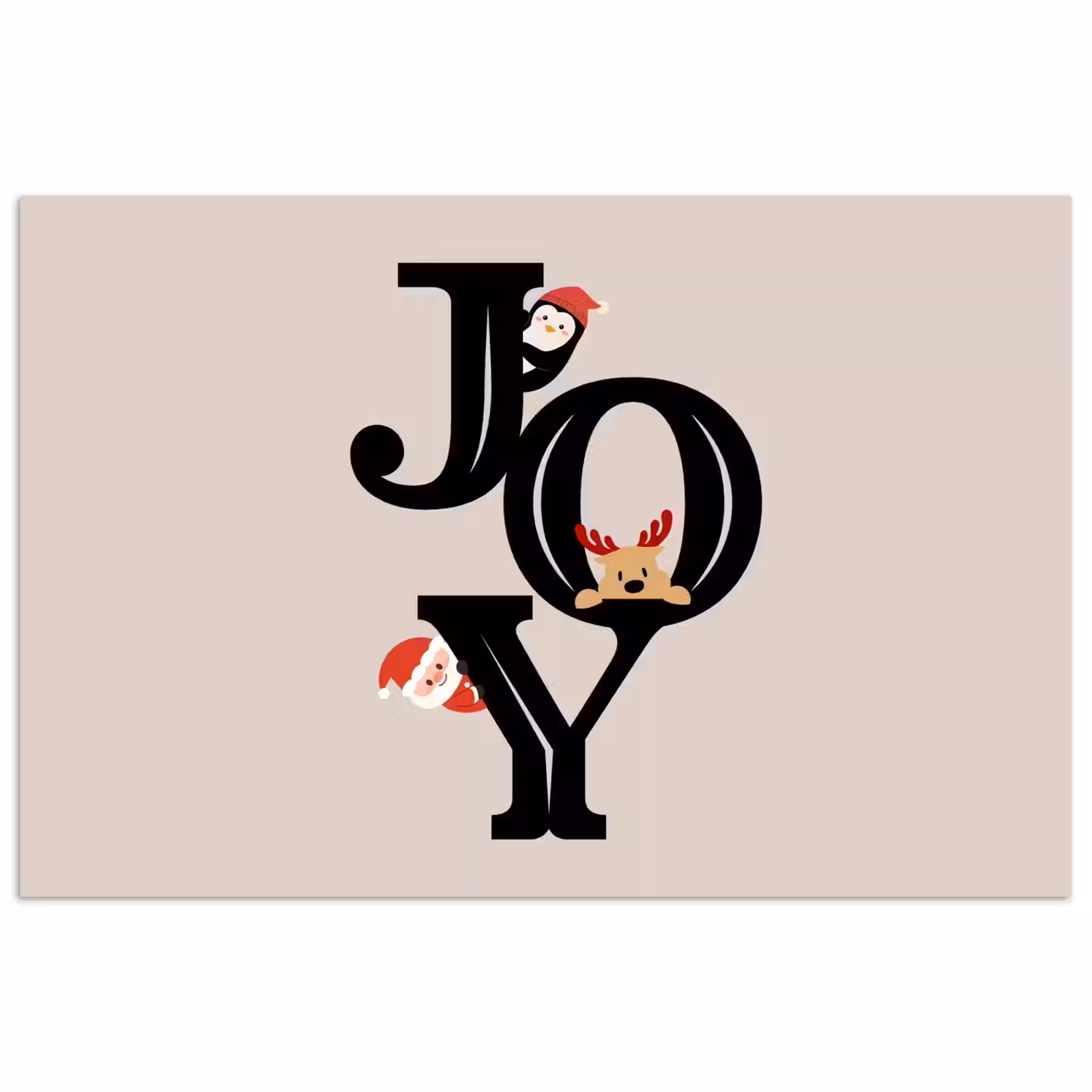 Poster - Joy - Animatie - Zwart - Kerst — 1