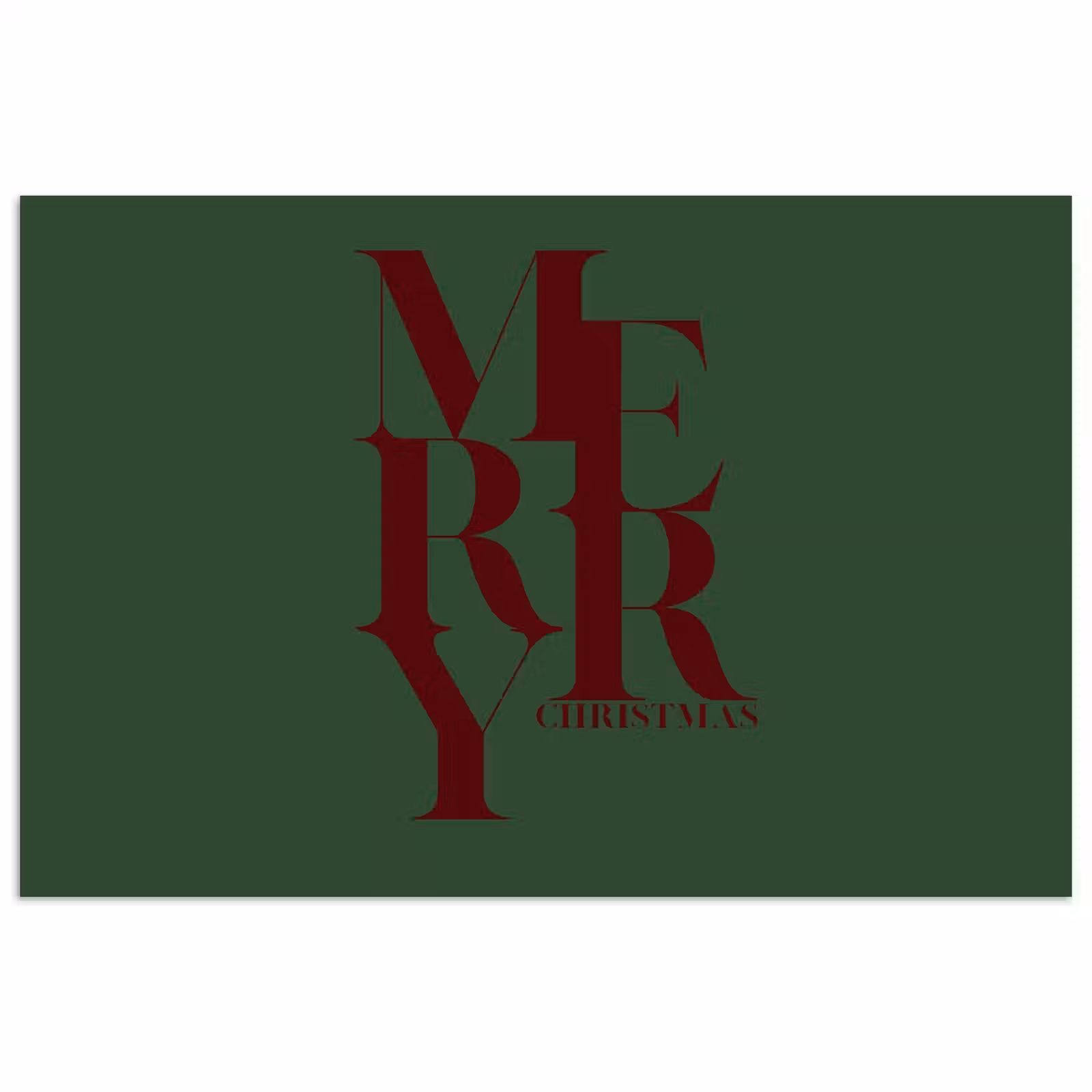Poster - Merry - Tekst - Groen - Kerst — 1
