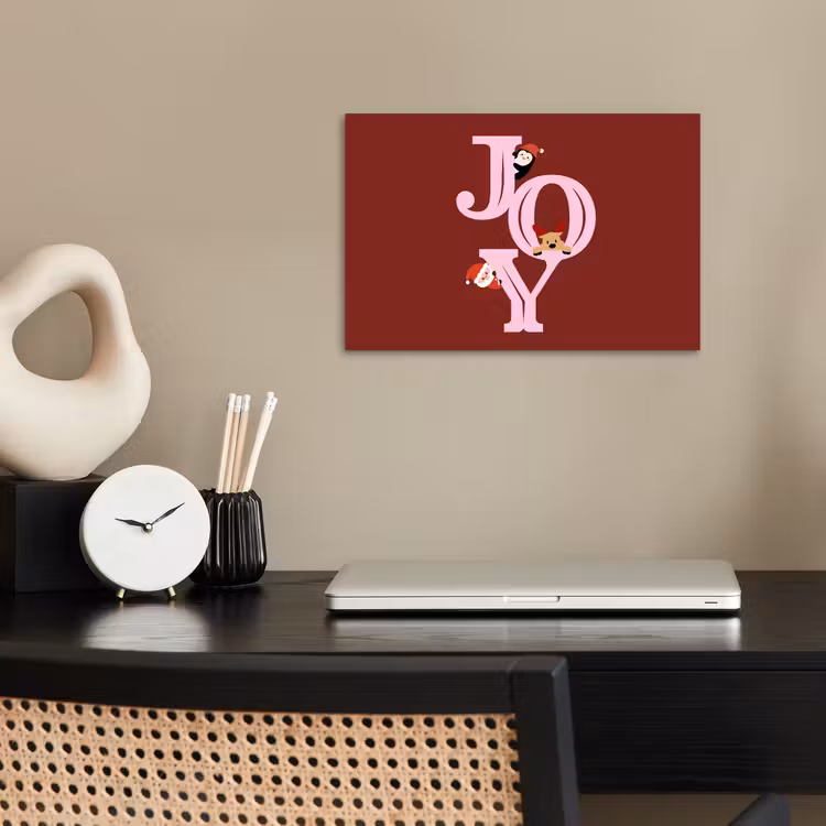 Poster - Joy - Kerst - Animatie - Rood - Roze — 2