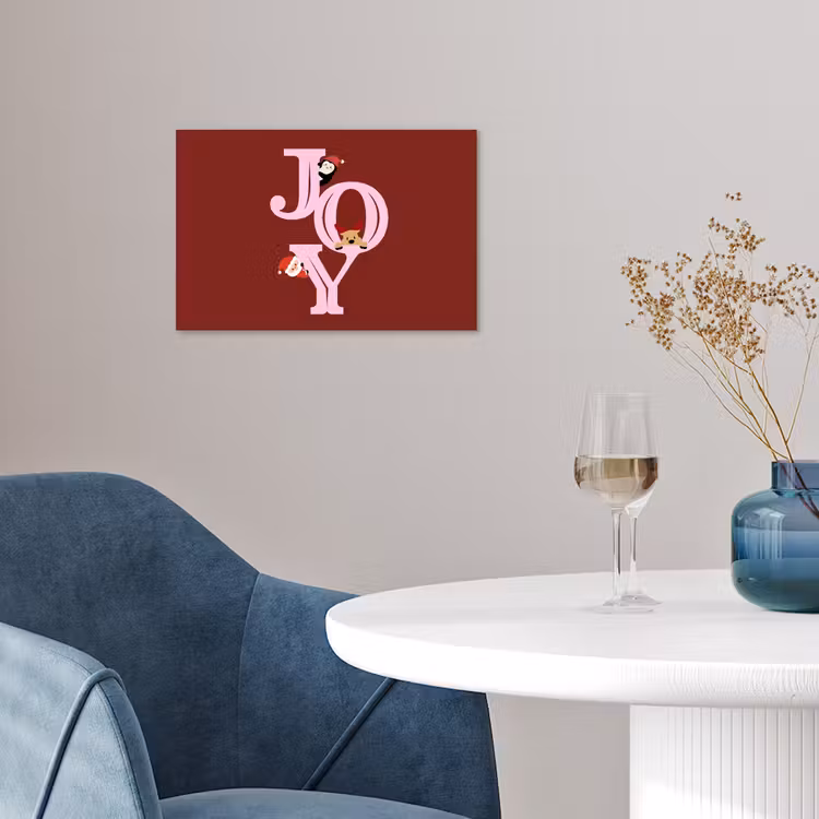 Poster - Joy - Kerst - Animatie - Rood - Roze — 4