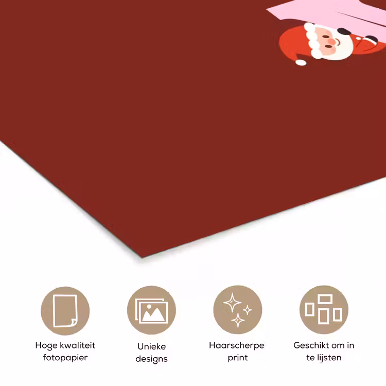 Poster - Joy - Kerst - Animatie - Rood - Roze — 5