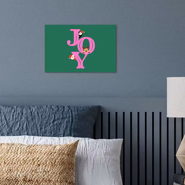 Poster - Joy - Kerst - Animatie - Roze - Groen — 3