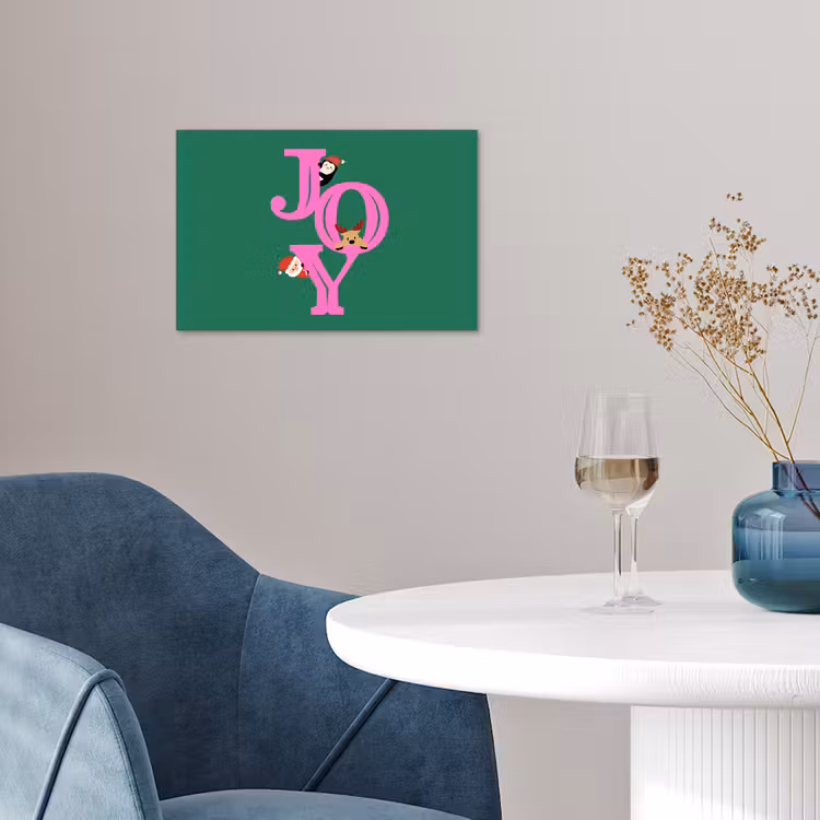 Poster - Joy - Kerst - Animatie - Roze - Groen — 4