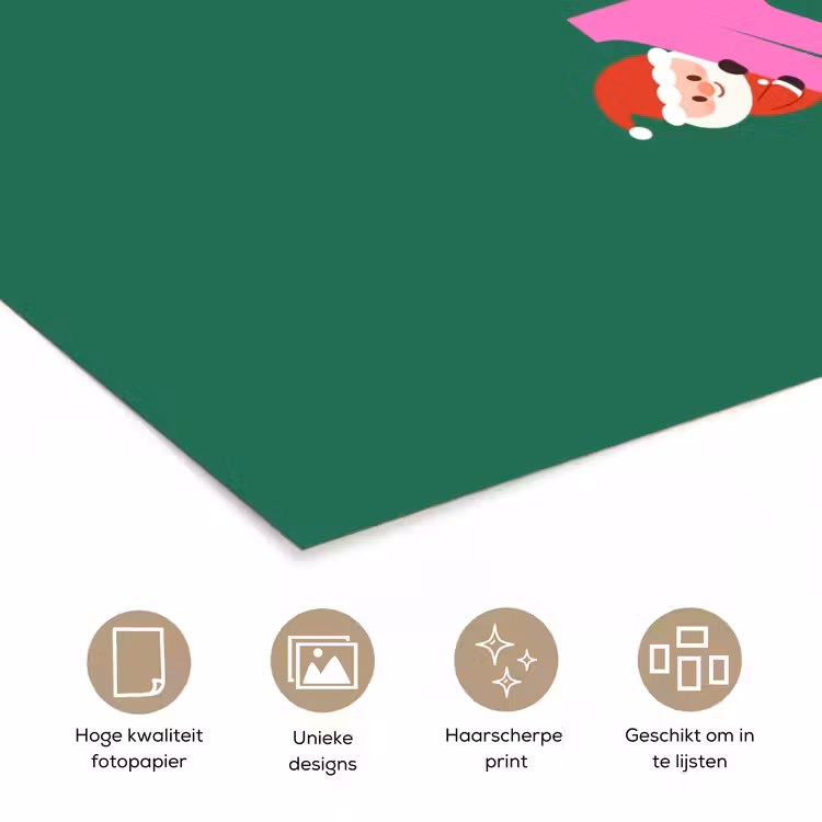 Poster - Joy - Kerst - Animatie - Roze - Groen — 5