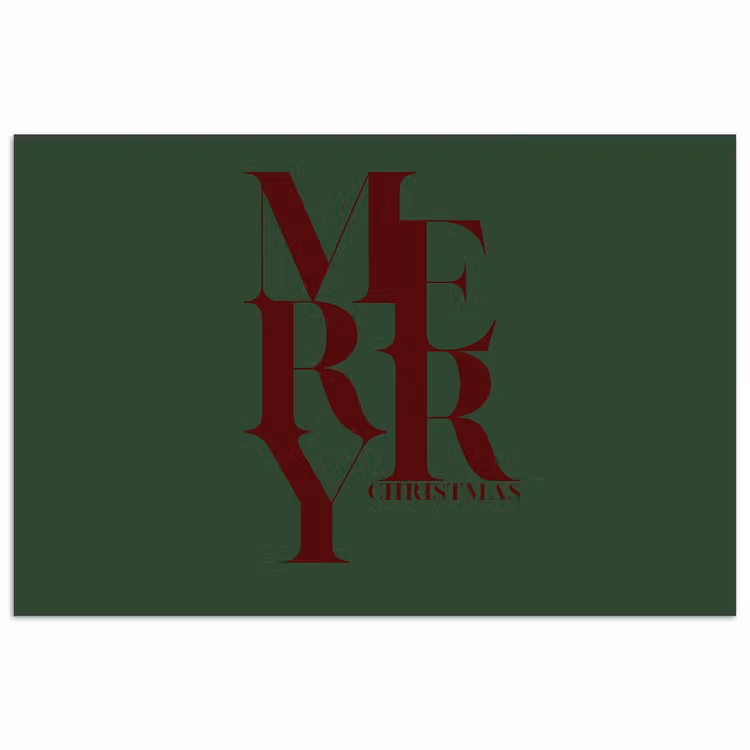 Poster - Merry - Tekst - Groen - Kerst — 1