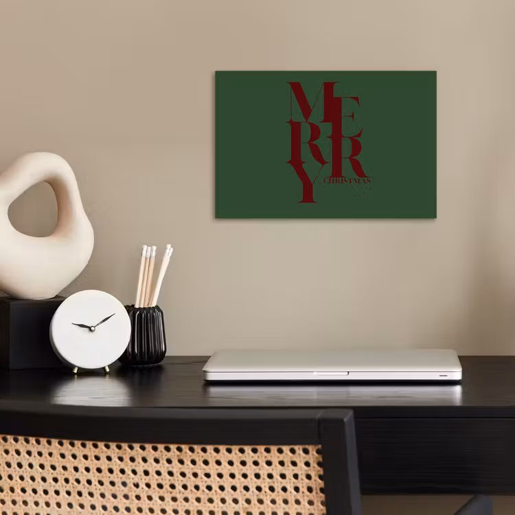 Poster - Merry - Tekst - Groen - Kerst — 2