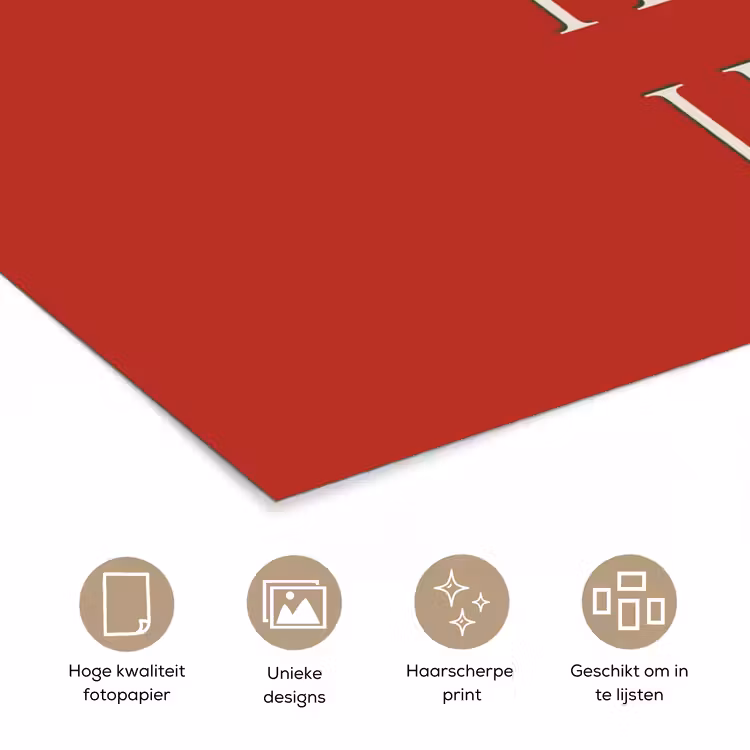Poster - Tekst - Kerst - Modern - Rood — 5
