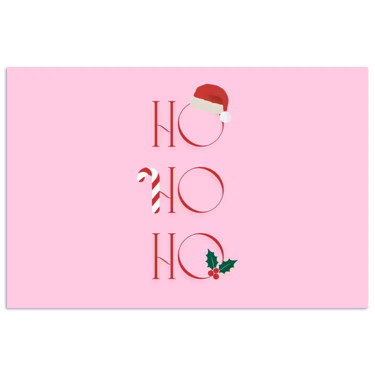 Poster - Kerst - Tekst - Roze - Illustratie — 1