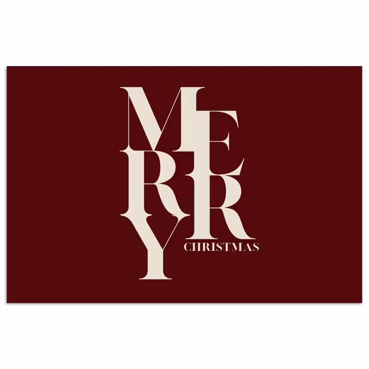 Poster - Merry - Tekst - Donker - Rood — 1