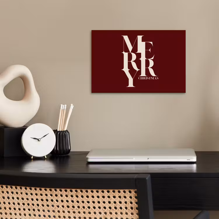 Poster - Merry - Tekst - Donker - Rood — 2