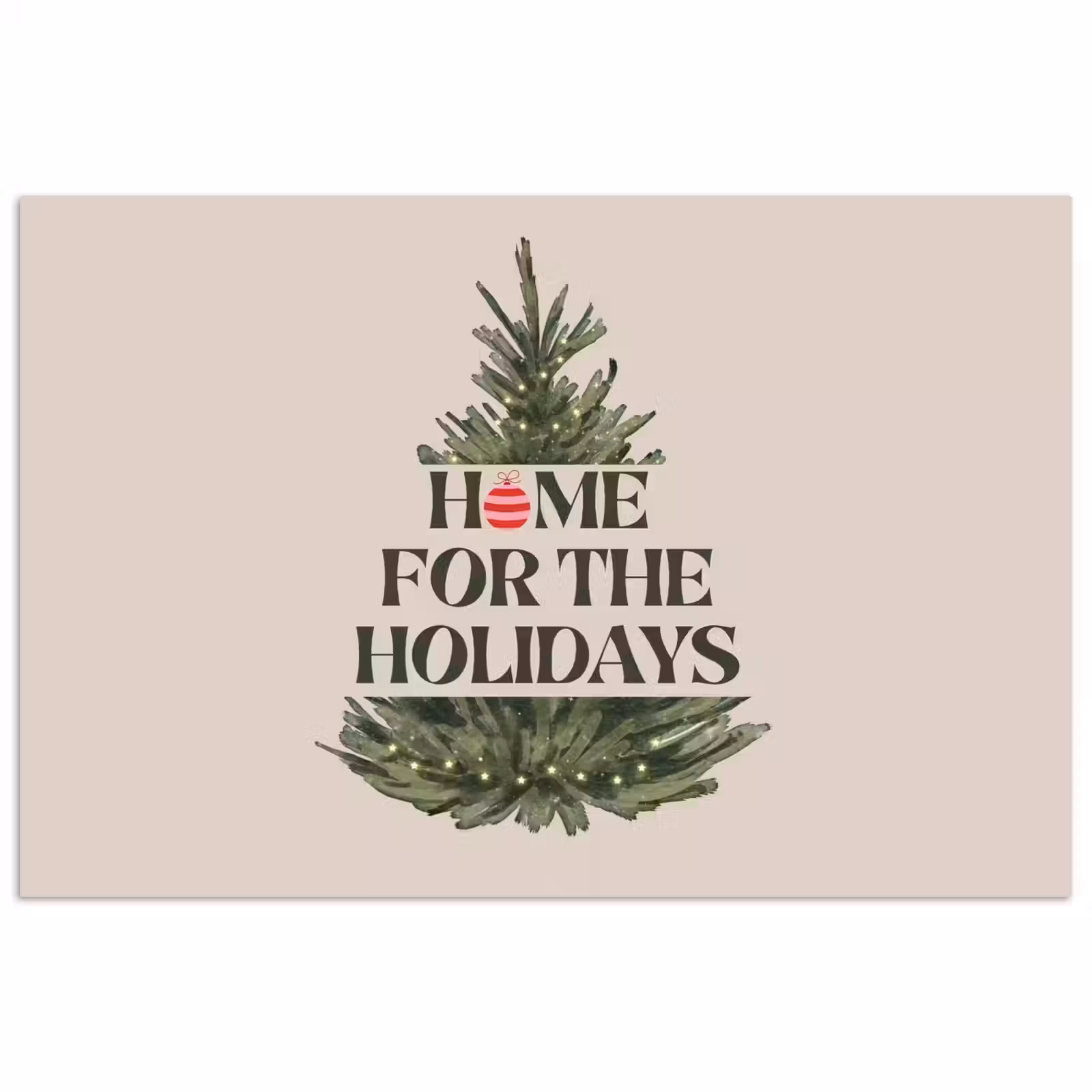 Poster - Kerst - Tekst - Kerstboom - Beige — 1