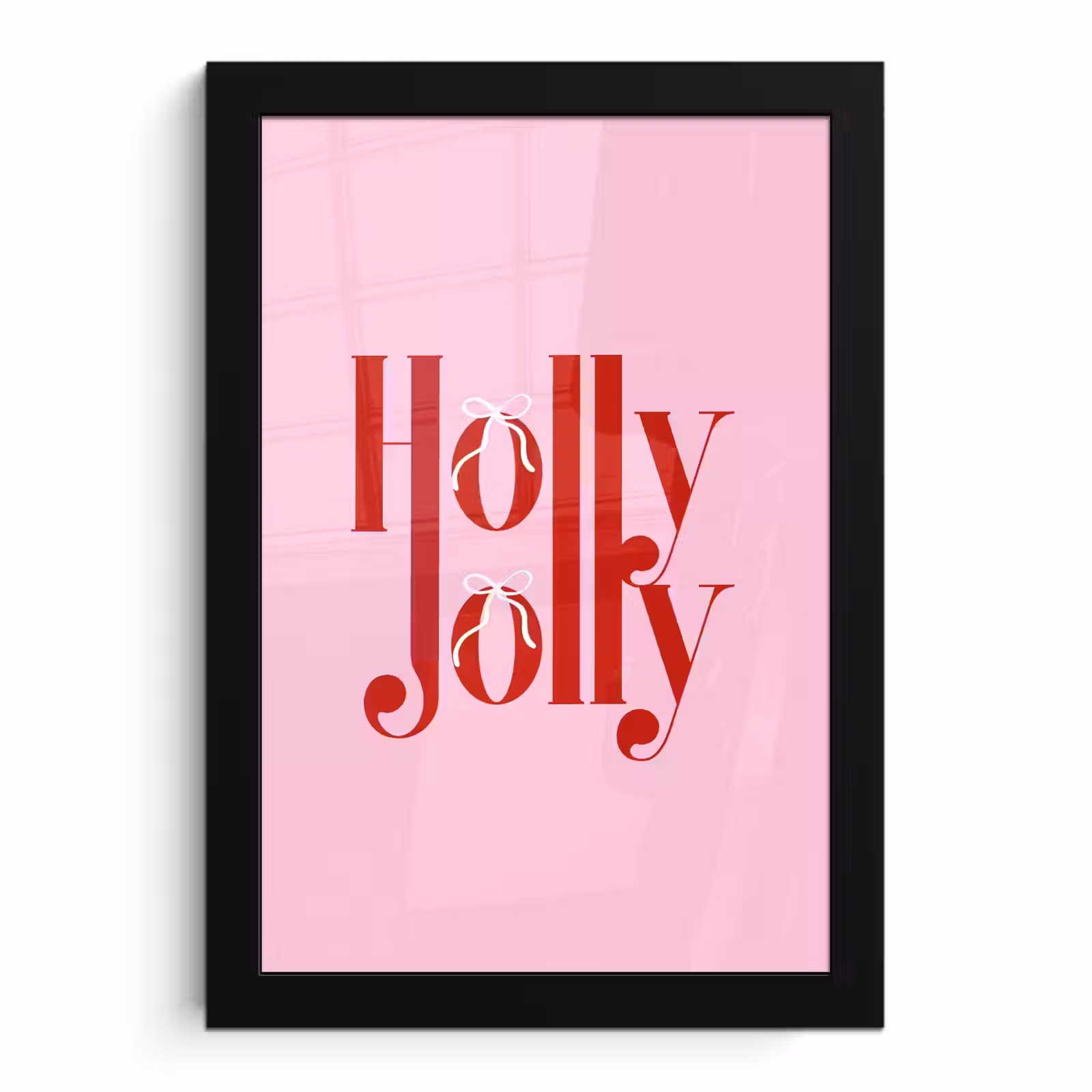 Poster met lijst - Kerst - Tekst - Rood - Roze — 1
