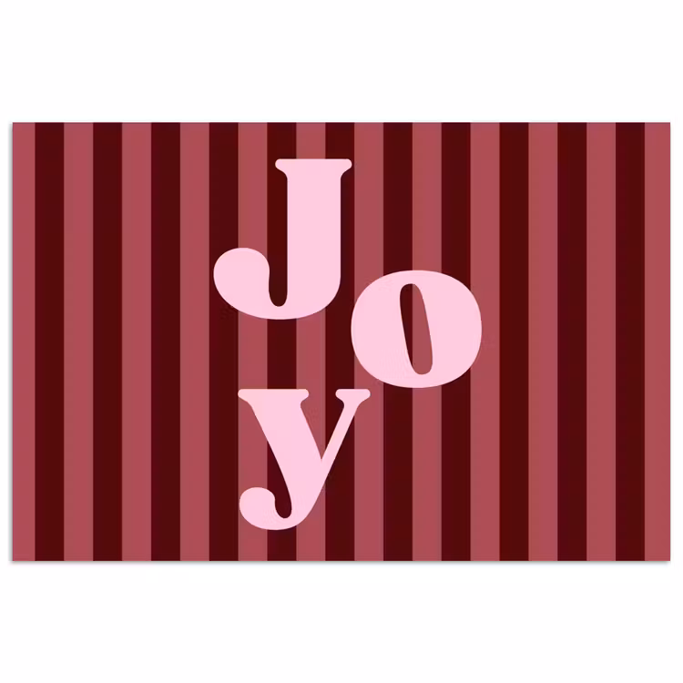 Poster - Joy - Kerst - Tekst - Roze — 1