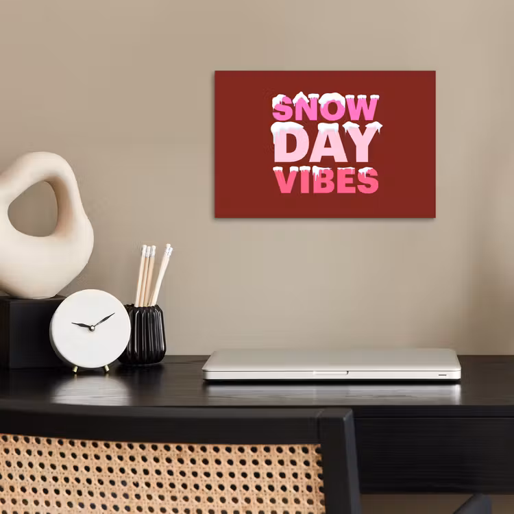 Poster - Kerst - Tekst - Sneeuw - Rood - Roze — 2