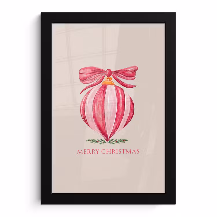 Poster met lijst - Kerst - Kerstbal - Tekst — 1