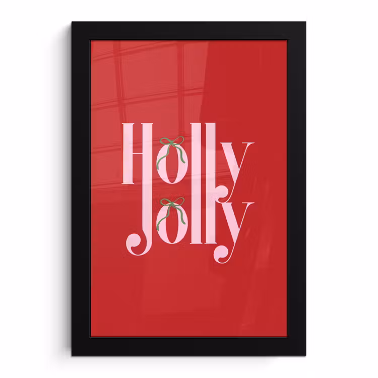 Poster met lijst - Kerst - Roze - Rood - Tekst — 1