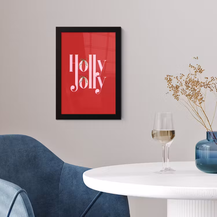 Poster met lijst - Kerst - Roze - Rood - Tekst — 2