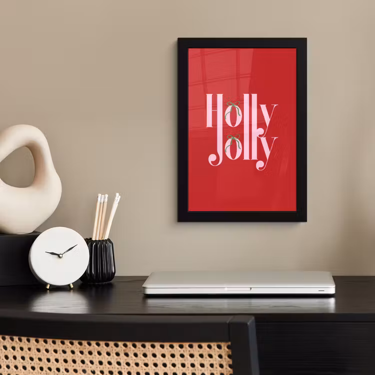 Poster met lijst - Kerst - Roze - Rood - Tekst — 3