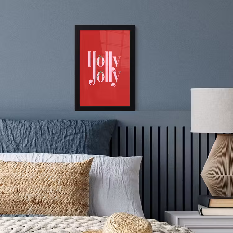 Poster met lijst - Kerst - Roze - Rood - Tekst — 4