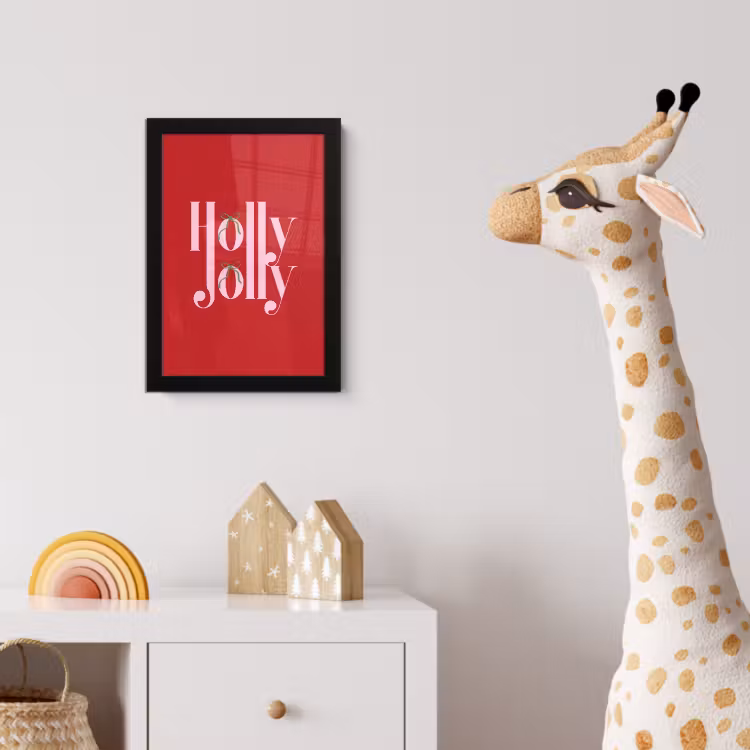 Poster met lijst - Kerst - Roze - Rood - Tekst — 5