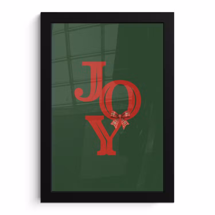 Poster met lijst - Tekst - Kerst - Rood — 1