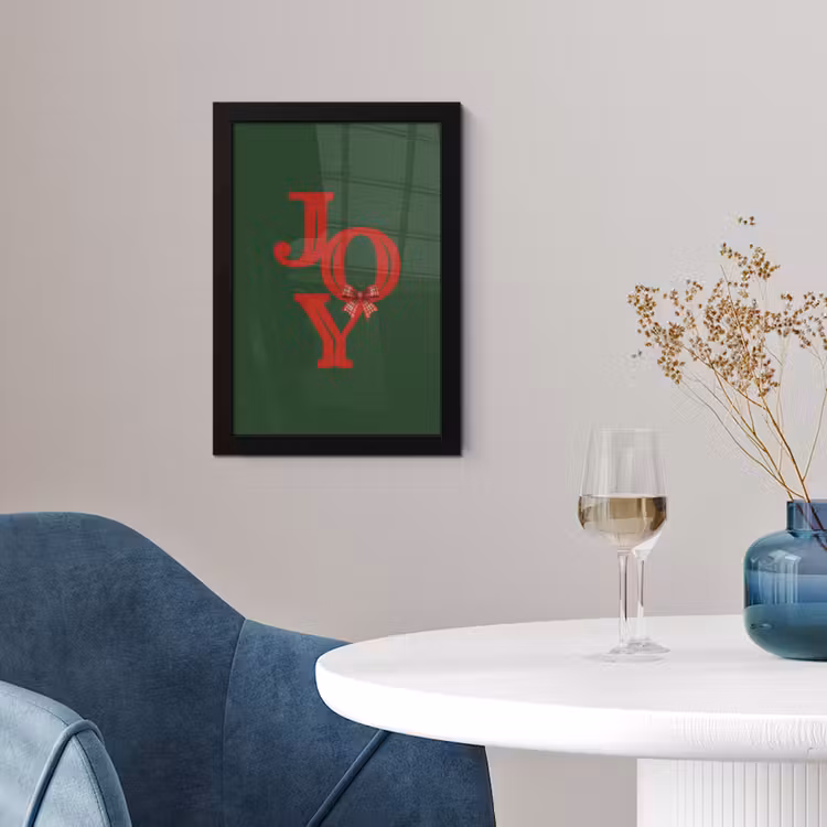Poster met lijst - Tekst - Kerst - Rood — 2