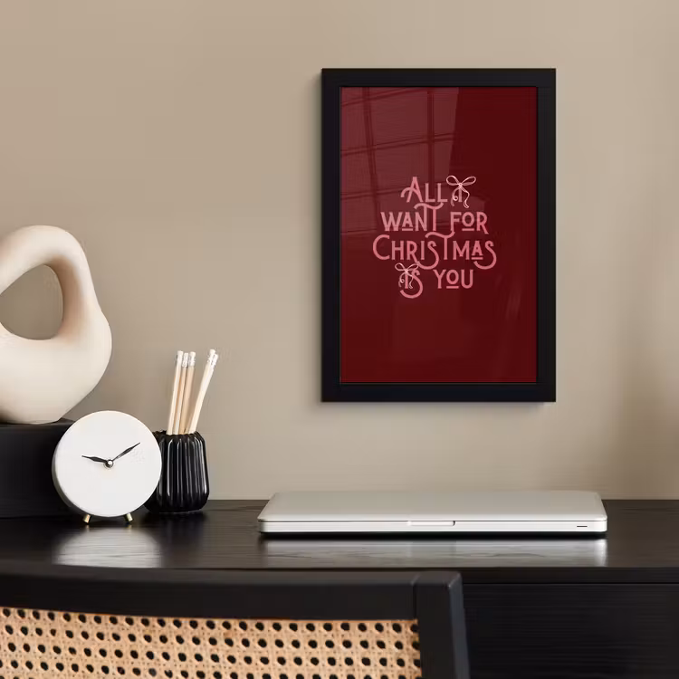 Poster met lijst - Tekst - Kerst - Rood - Roze — 3
