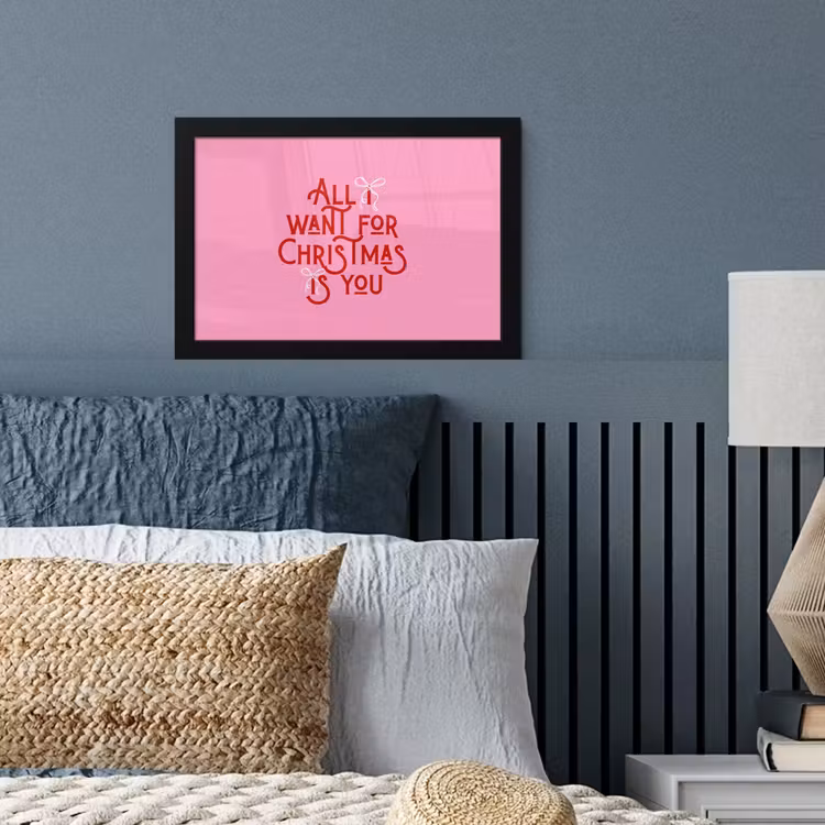 Poster met lijst - Tekst - Kerst - Roze - Rood — 4