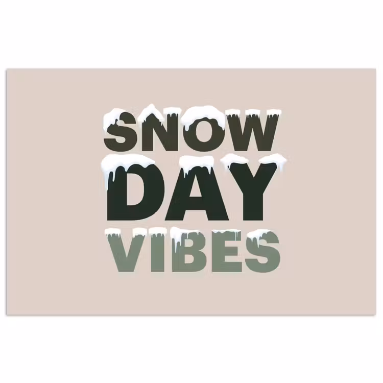 Poster - Sneeuw - Tekst - Kerst - Beige — 1