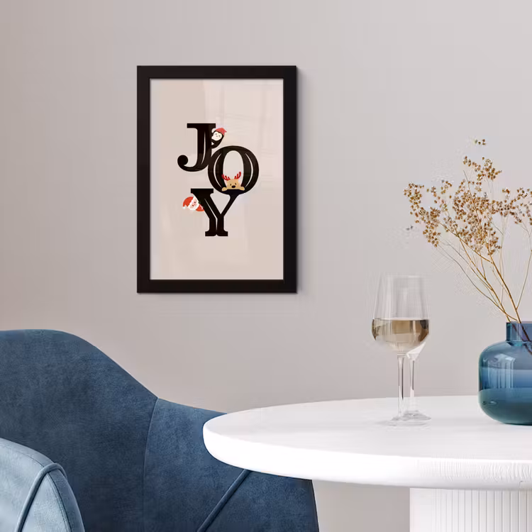 Poster met lijst - Joy - Animatie - Zwart - Kerst — 2